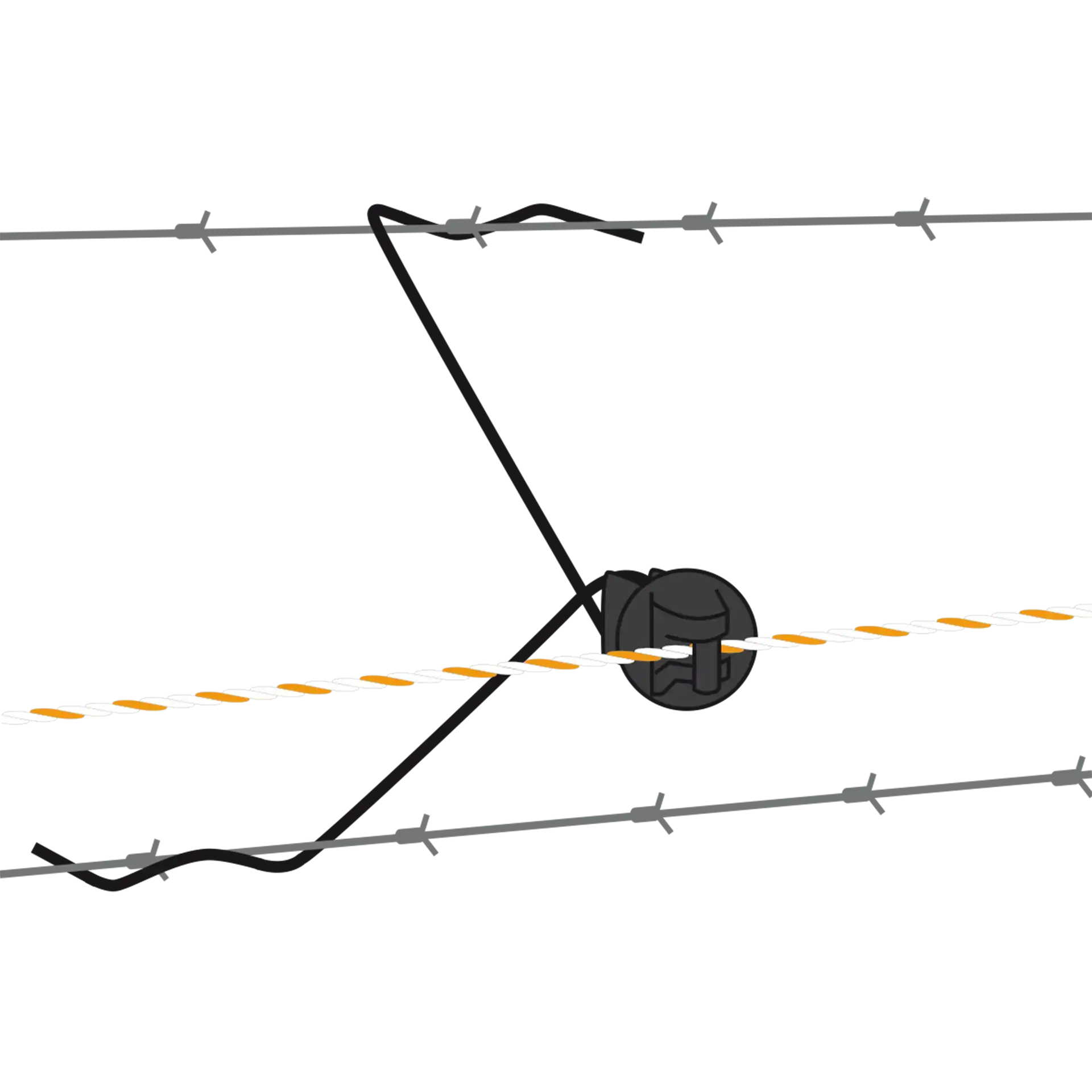 Offset Pinlock-isolator 30 cm zwart (25)