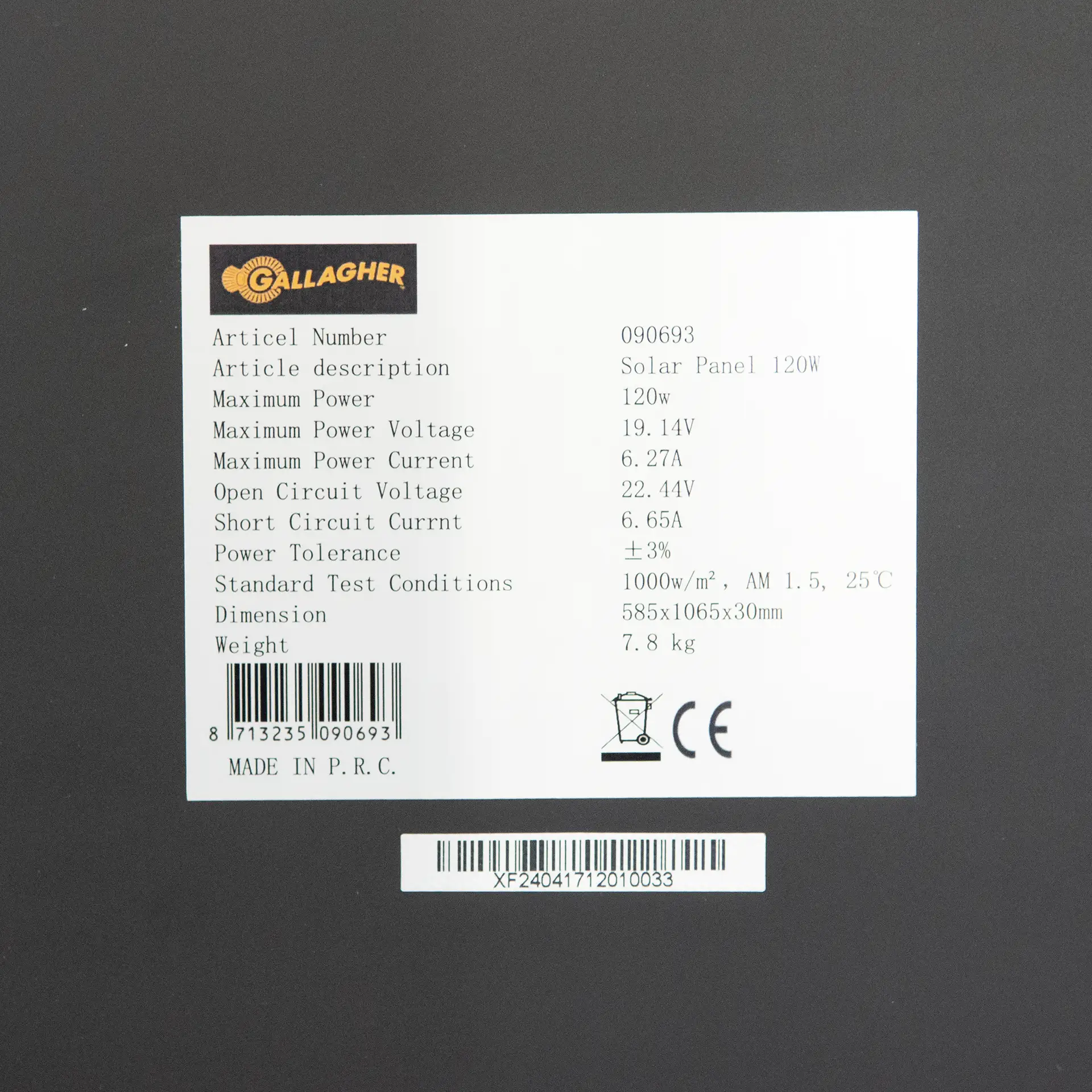 Zonnepaneel Mono AB 120W incl. regelaar (2)