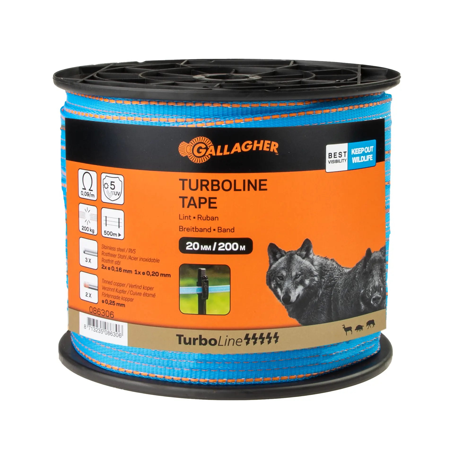 TurboLine tape 20 mm blauw 200 m