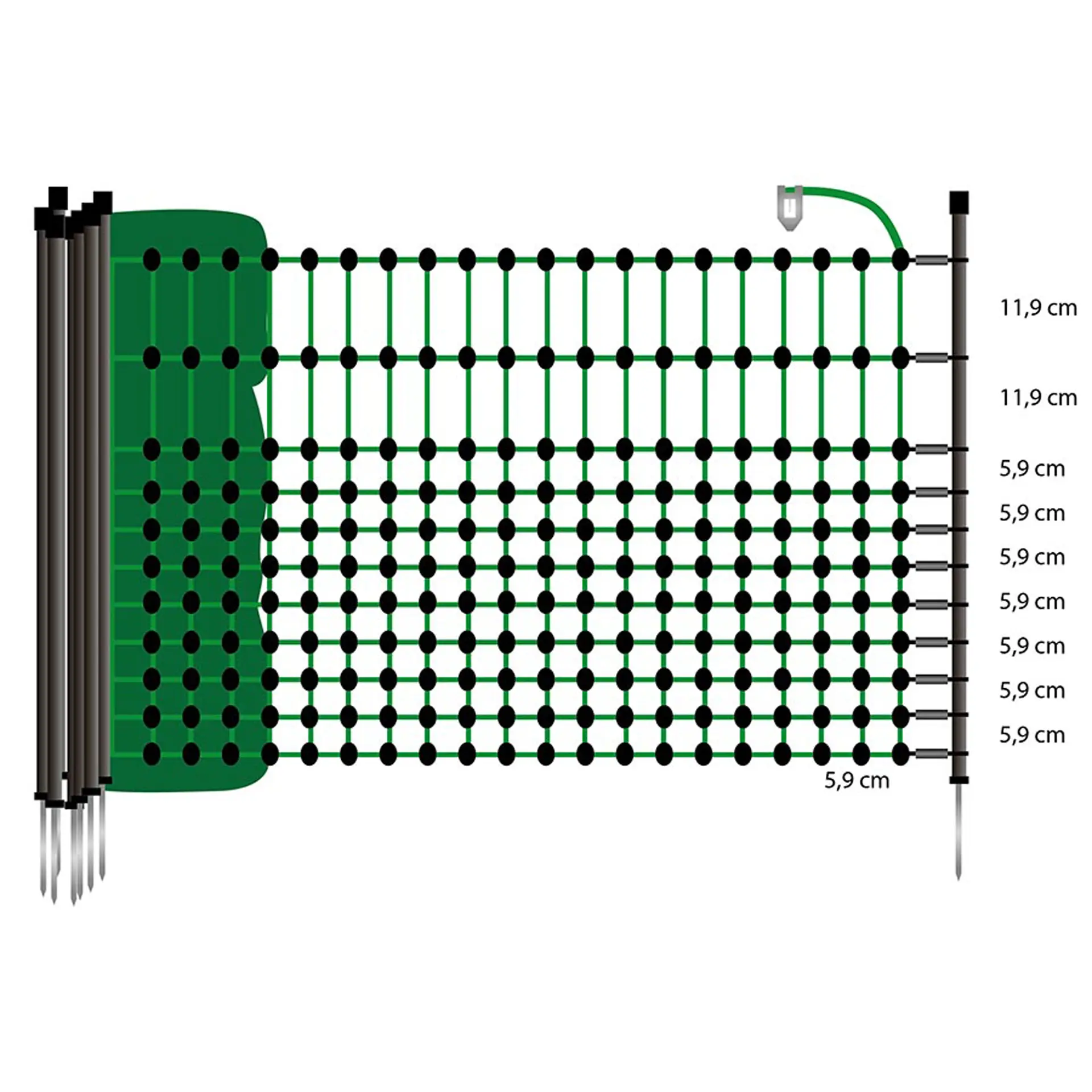 Niet-elektrisch hobbynet, groen 65/1-5/B-15m (2)