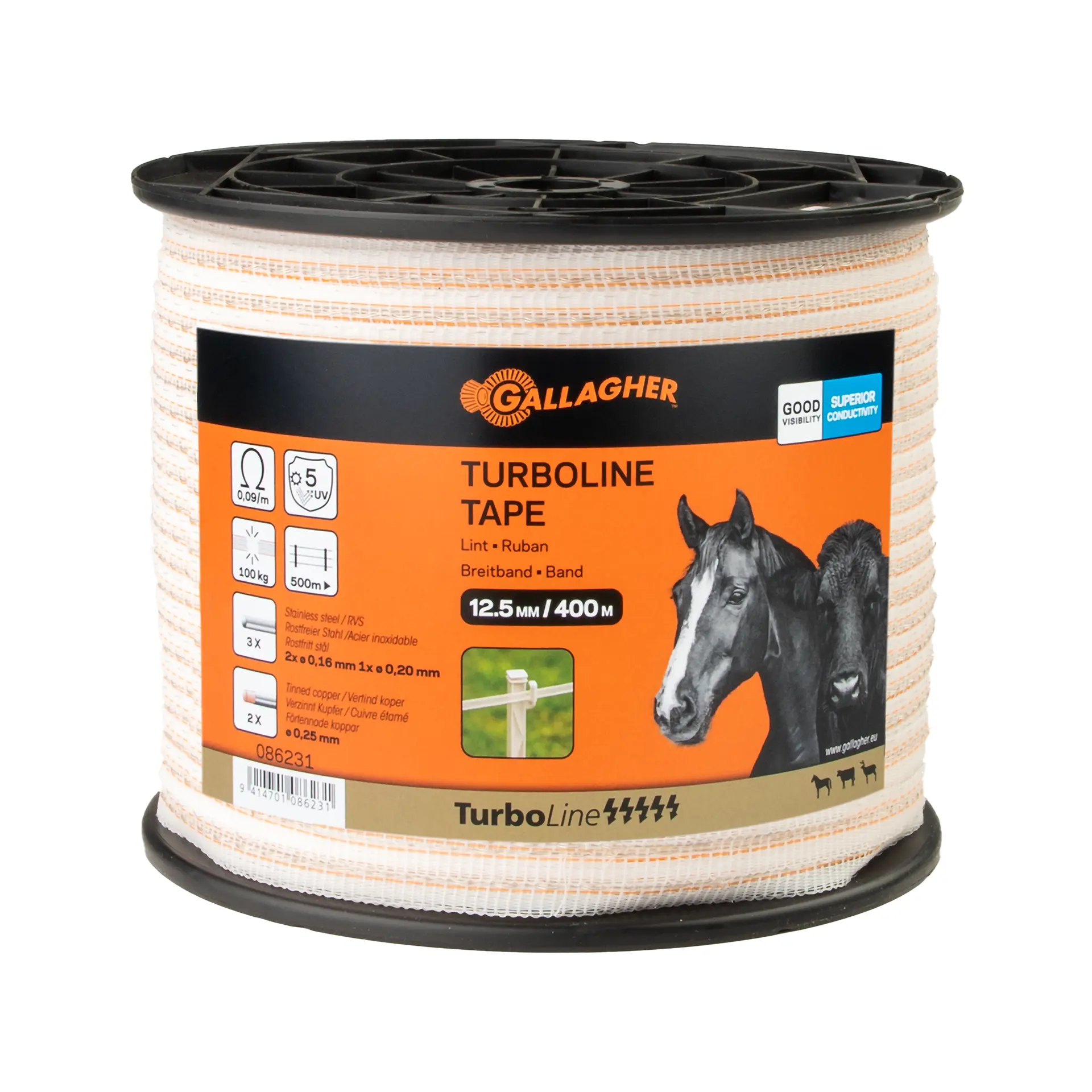 TurboLine tape 12,5 mm wit 400 m