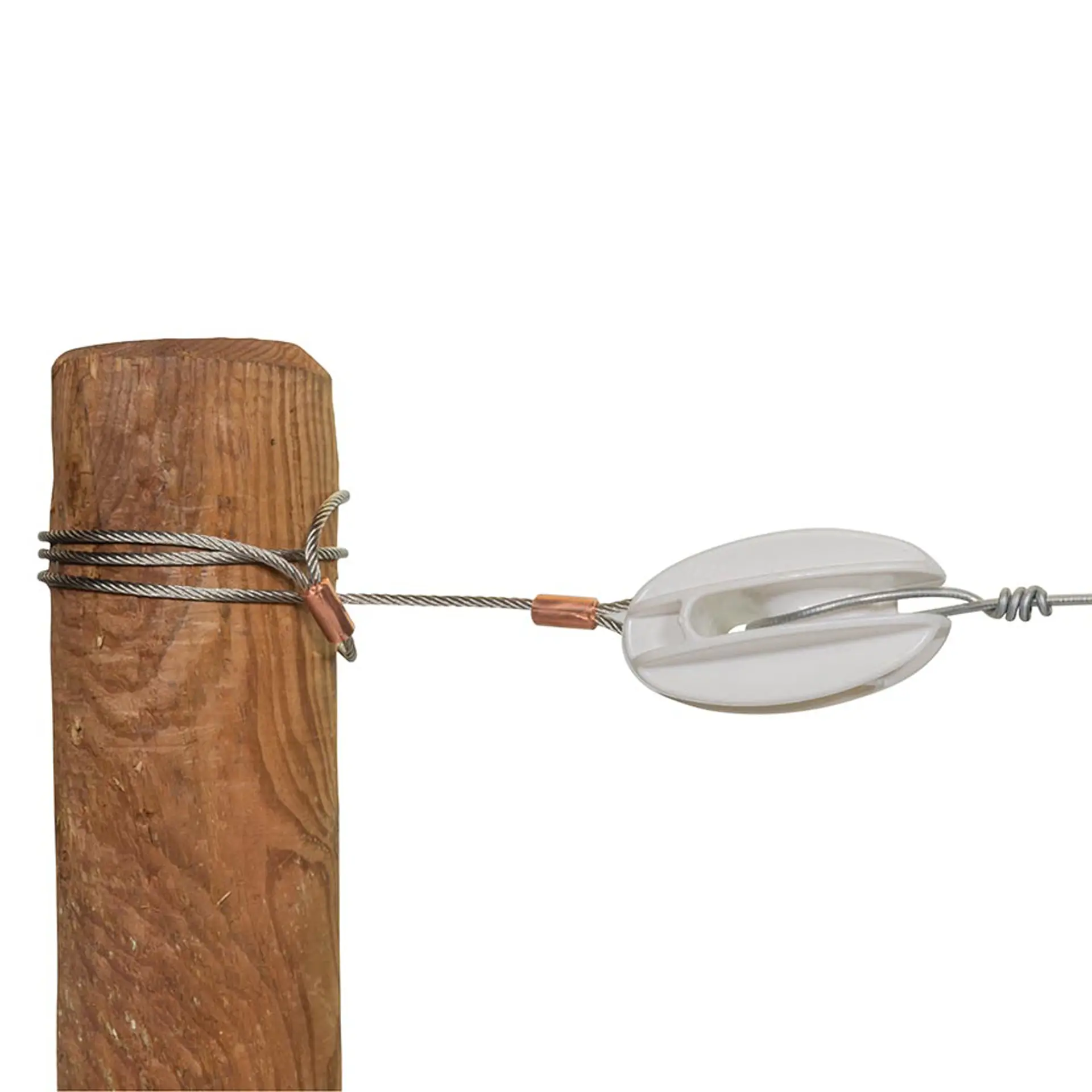 Hoogspanningsisolatorset wit met roestvrijstalen kabel (5) (2)