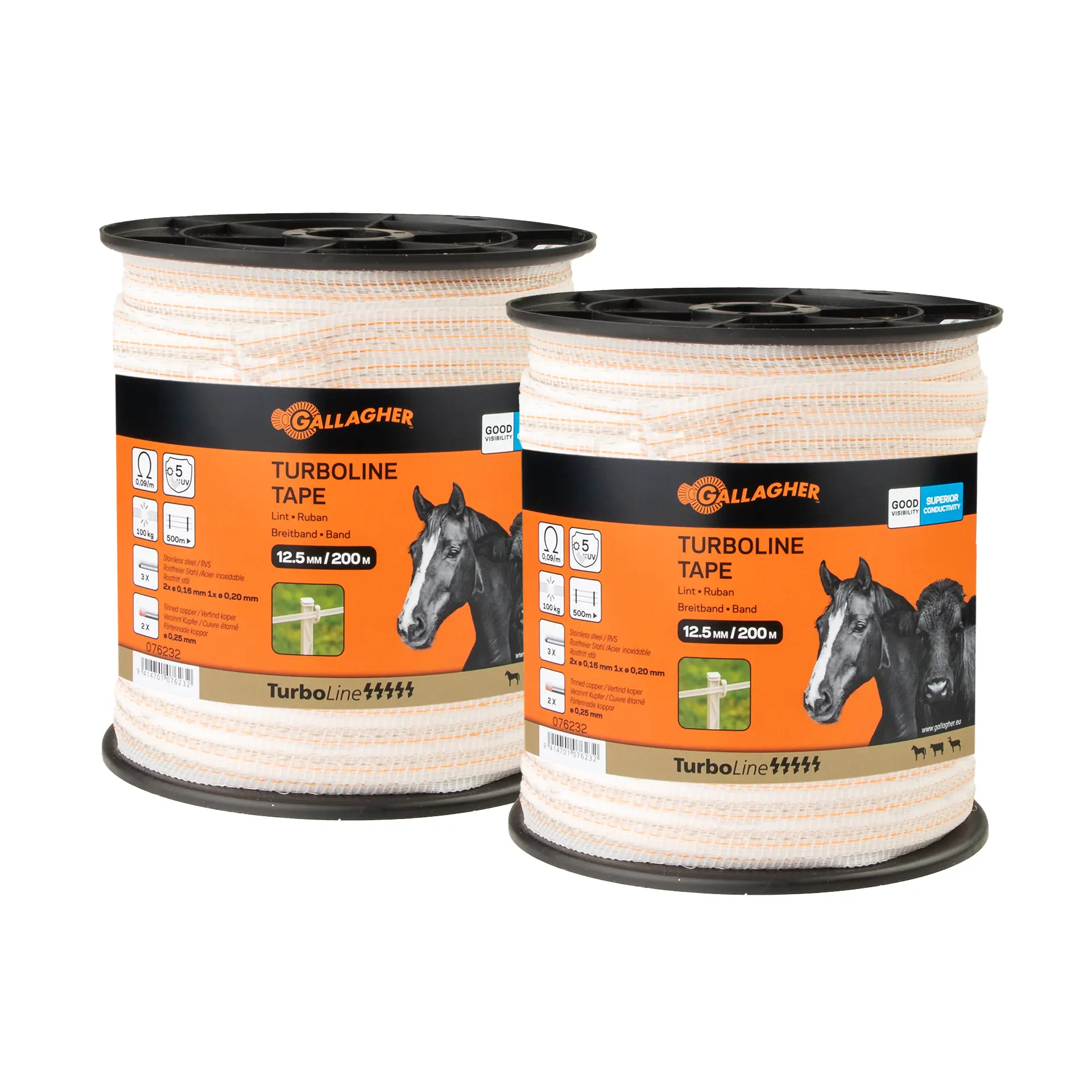 Duopack TurboLine tape 12,5 mm wit 2x200 m