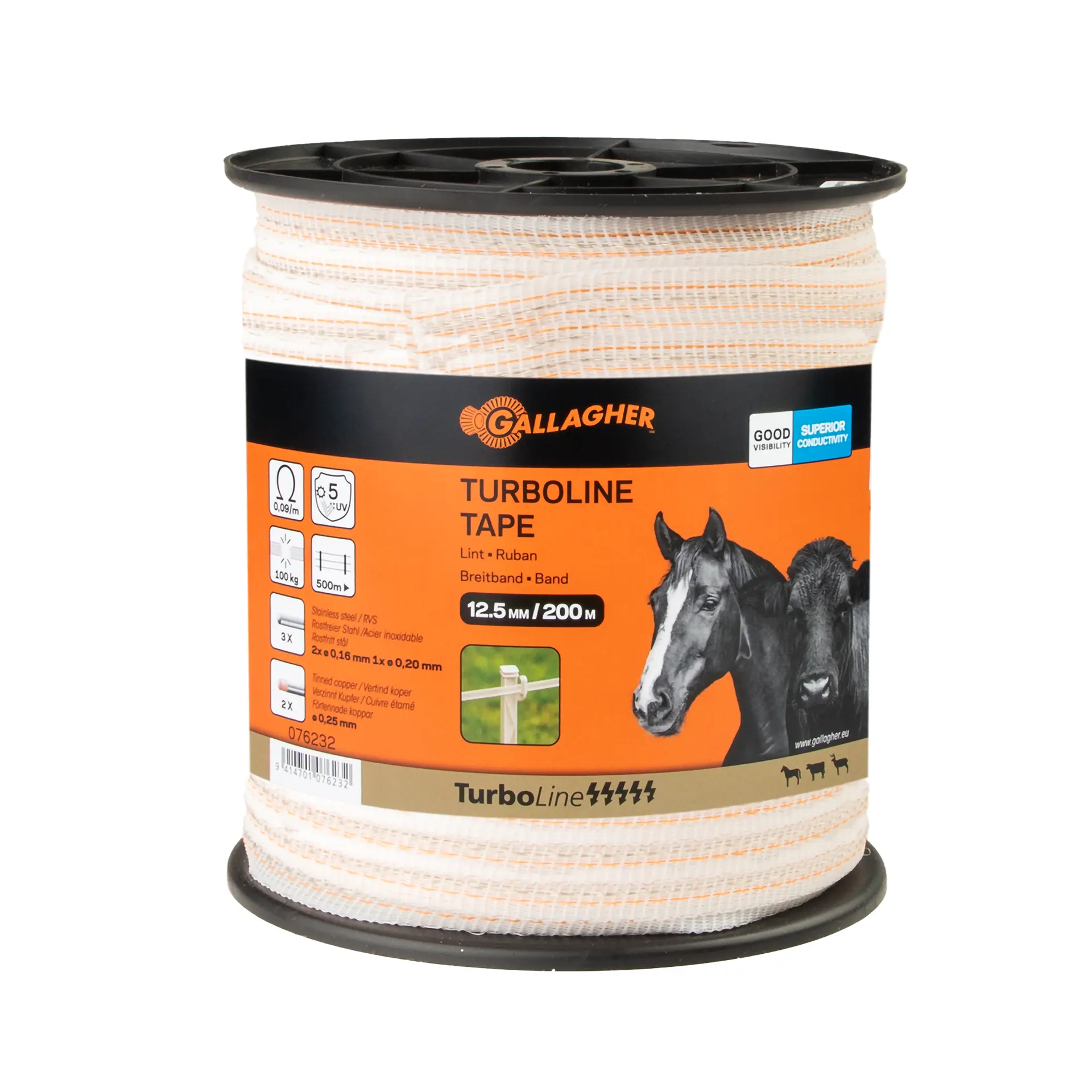 TurboLine tape 12,5 mm wit 200 m