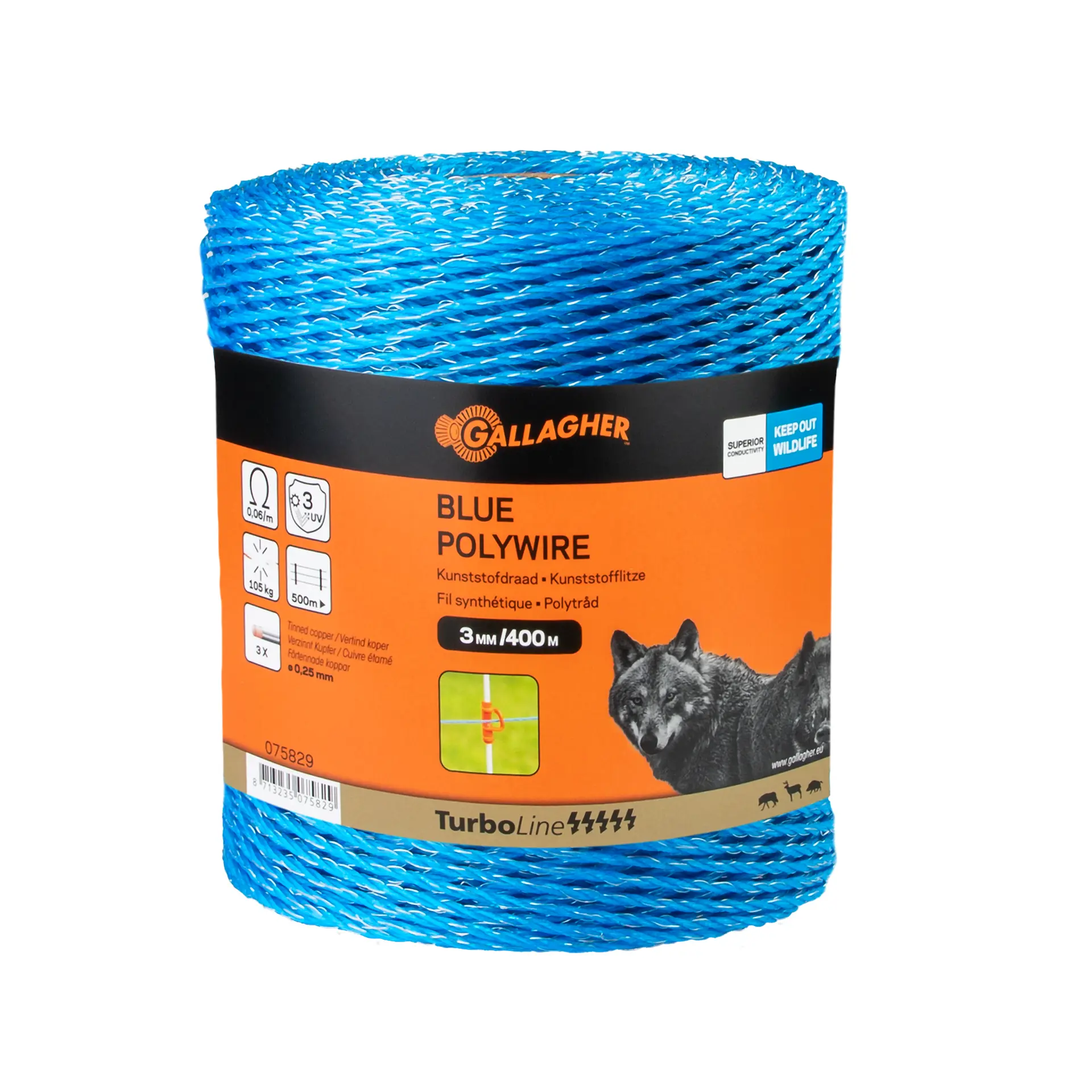 TurboLine blauwe polywire 400m