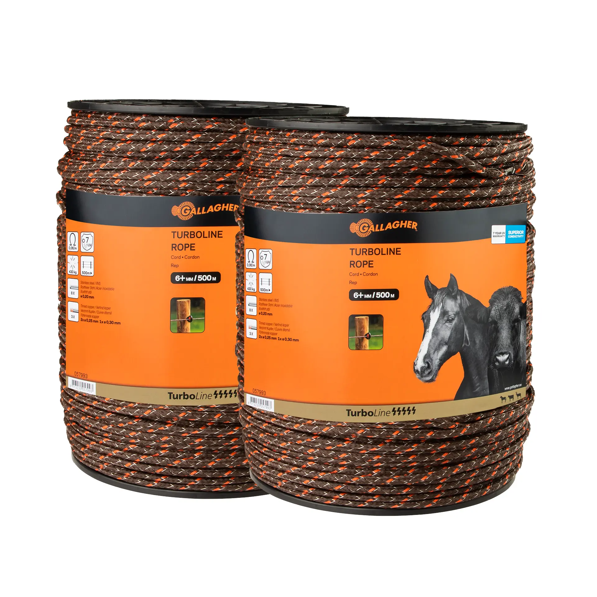Duopack TurboLine gevlochten Terra touw 2x500m