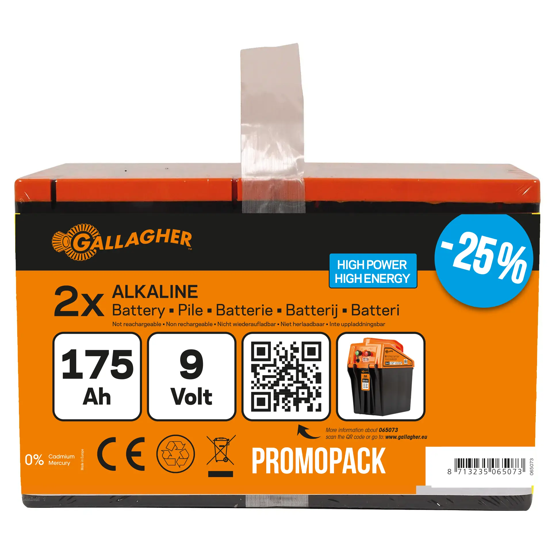 Duopack alkalinebatterijen 2x 9V/175Ah - 190x125x160mm (4)