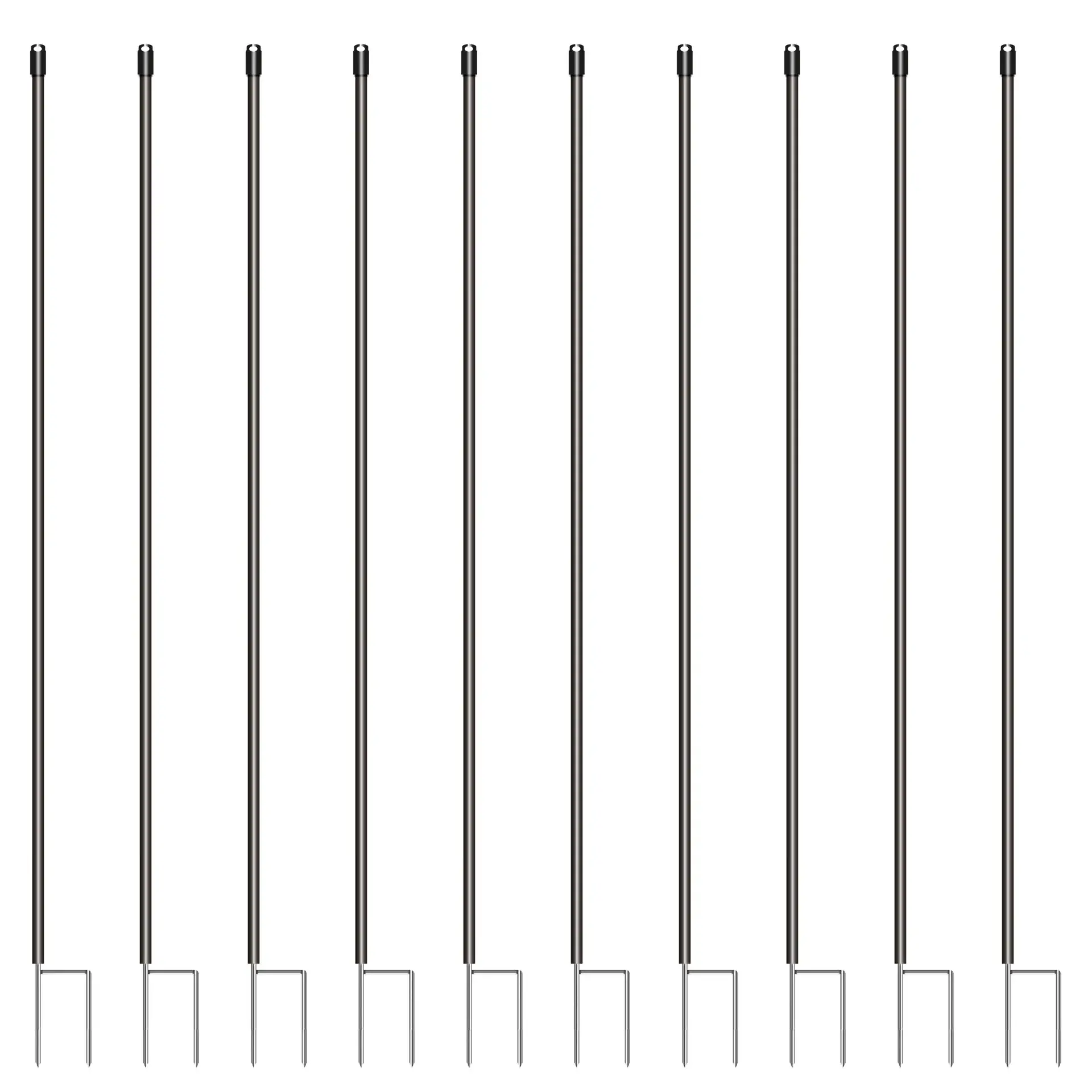 Kunststof paal zwart 19 mm 2,00 m (10) (2)