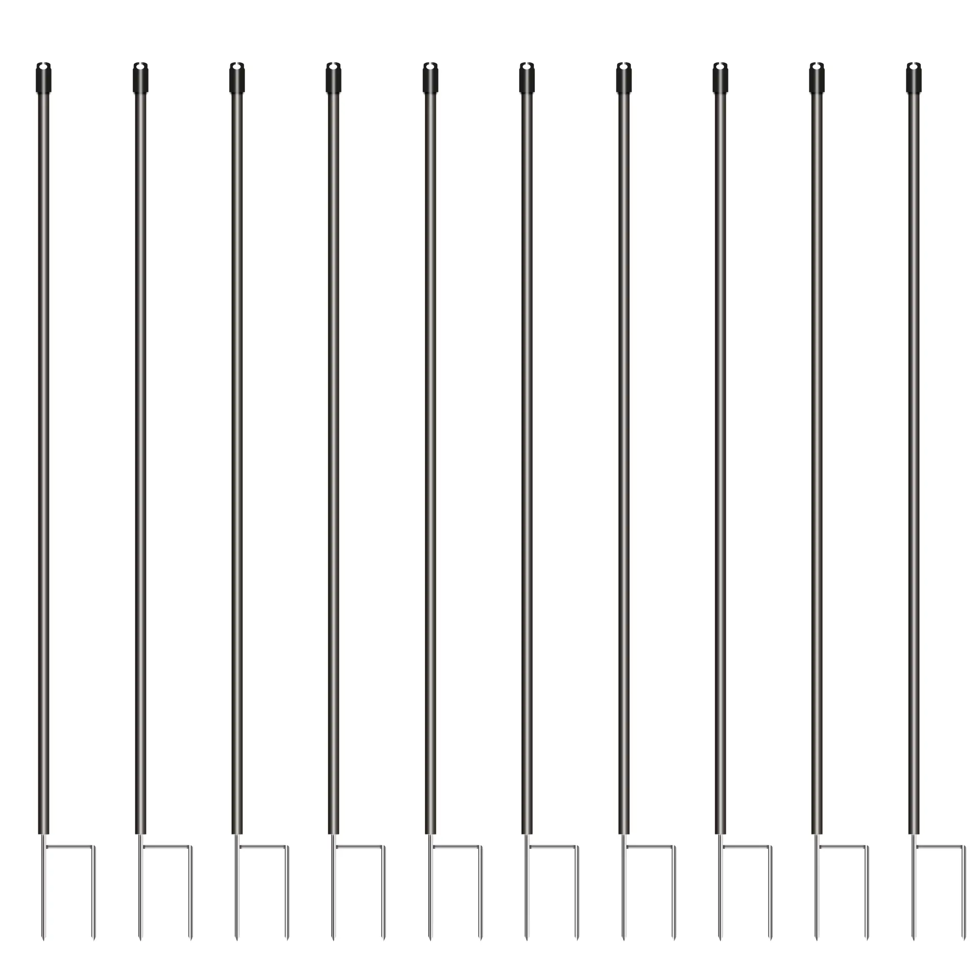 Kunststof paal zwart 19 mm 1,70 m (10) (2)