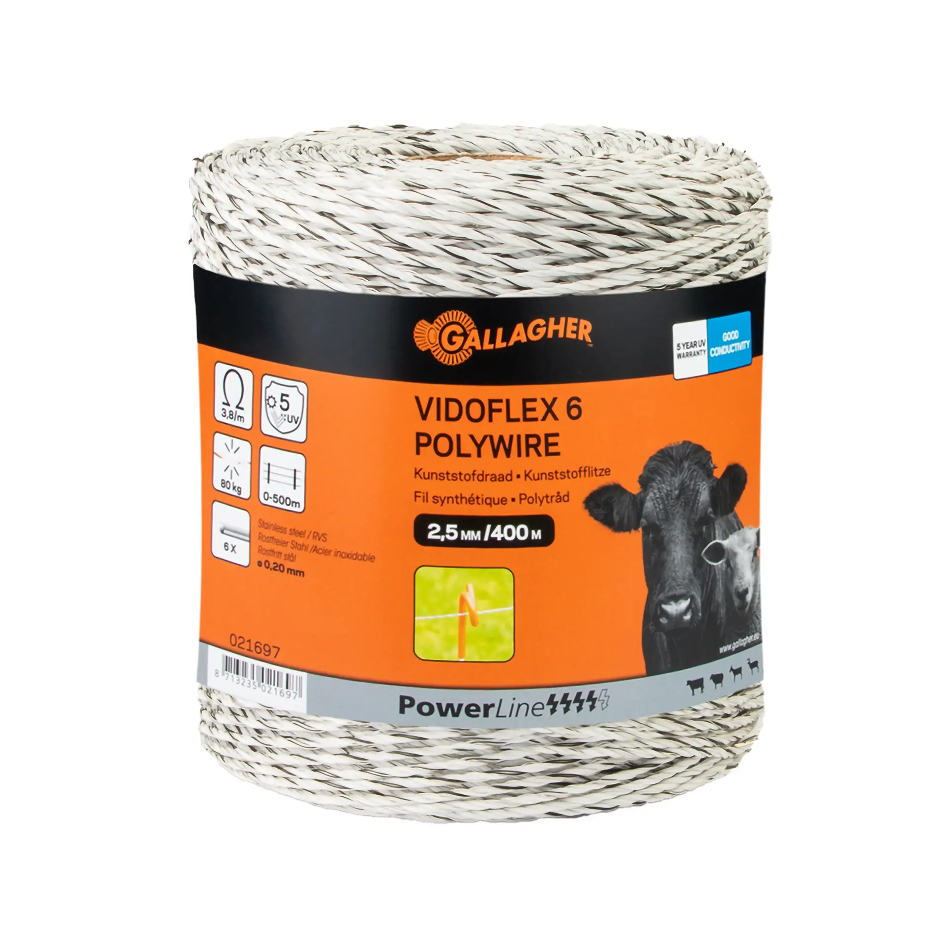 Vidoflex 6 PowerLine Wit 400m