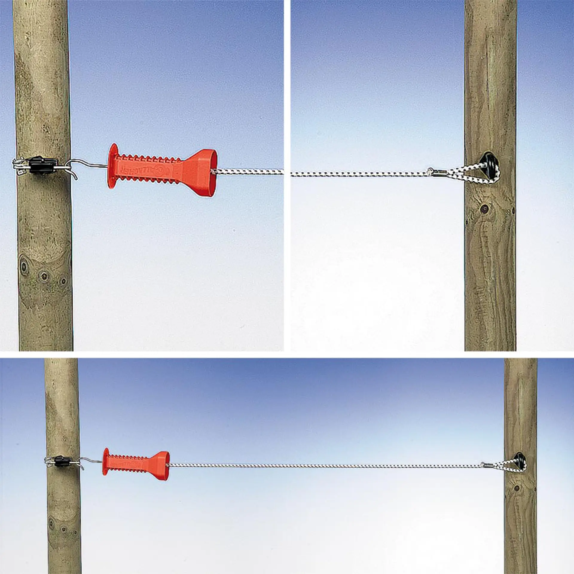 Elastisch touwpoortje, wit, 3/6 m (2)