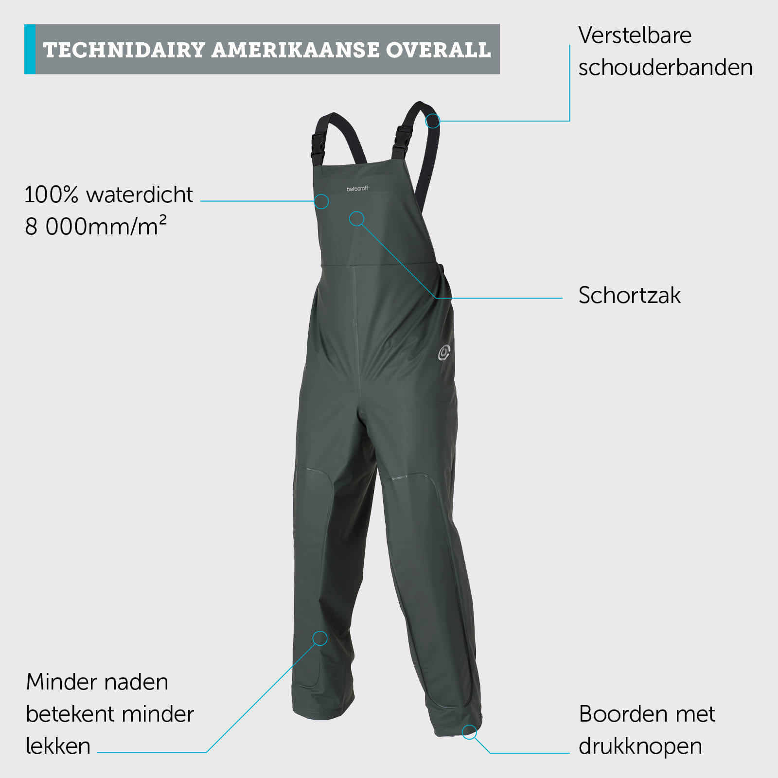 Technidairy tuinbroek - Groen, S (4)