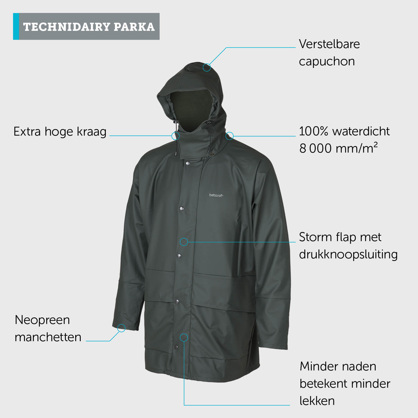 Technidairy Parka - Groen, 3XL (5)